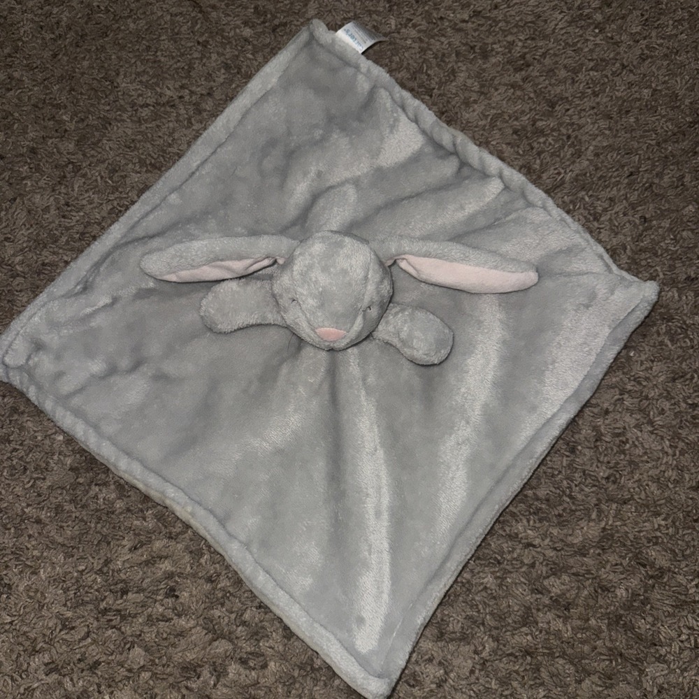 Carter's Long Eared Bunny Rabbit Lovey Security Blanket Gray Pink 2020 - Picture 3 of 5